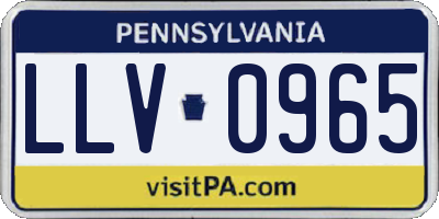 PA license plate LLV0965