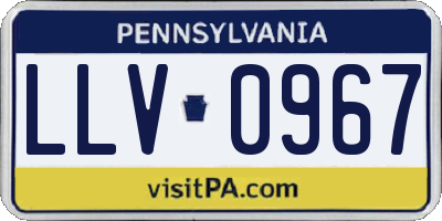 PA license plate LLV0967