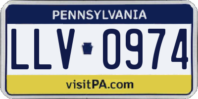 PA license plate LLV0974