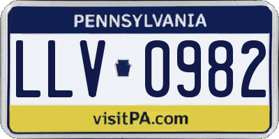 PA license plate LLV0982