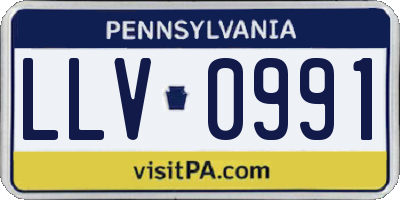 PA license plate LLV0991