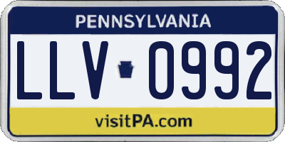 PA license plate LLV0992