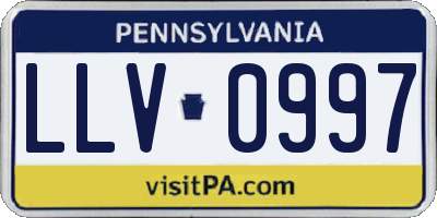 PA license plate LLV0997