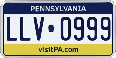 PA license plate LLV0999