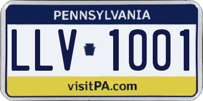 PA license plate LLV1001