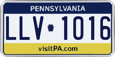 PA license plate LLV1016