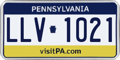 PA license plate LLV1021