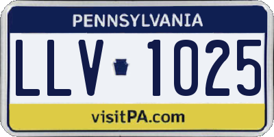 PA license plate LLV1025