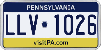 PA license plate LLV1026