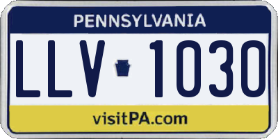 PA license plate LLV1030