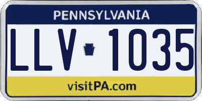 PA license plate LLV1035