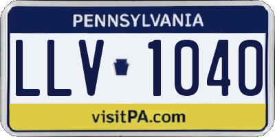 PA license plate LLV1040