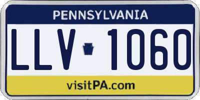 PA license plate LLV1060