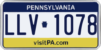 PA license plate LLV1078