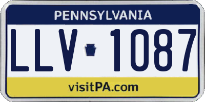 PA license plate LLV1087
