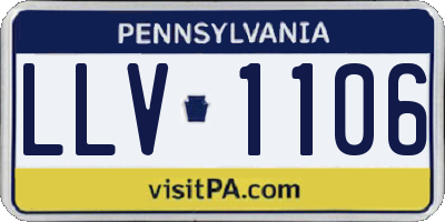 PA license plate LLV1106