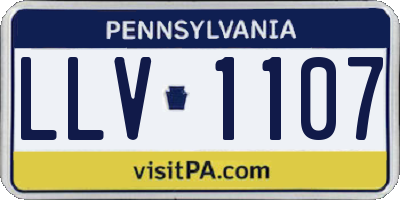 PA license plate LLV1107