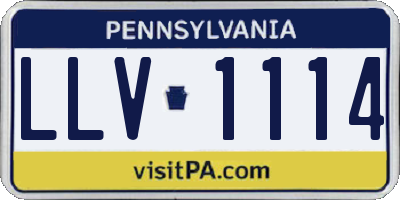 PA license plate LLV1114