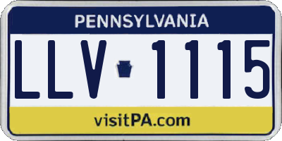 PA license plate LLV1115