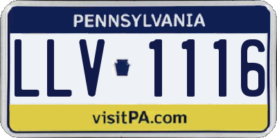 PA license plate LLV1116