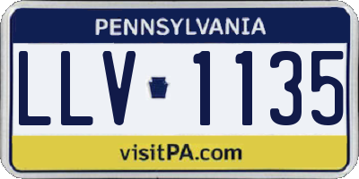 PA license plate LLV1135