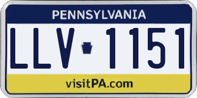 PA license plate LLV1151