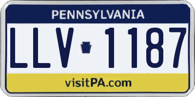 PA license plate LLV1187