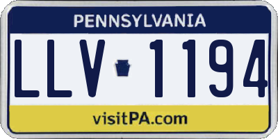 PA license plate LLV1194