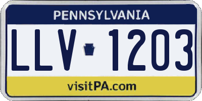PA license plate LLV1203