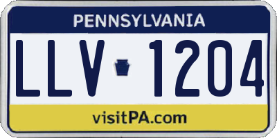 PA license plate LLV1204