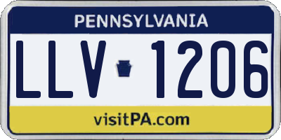 PA license plate LLV1206