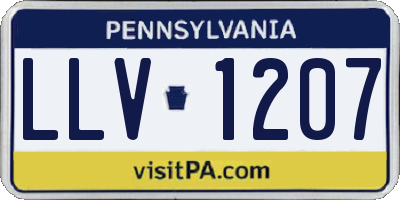 PA license plate LLV1207