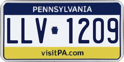 PA license plate LLV1209