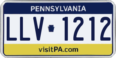 PA license plate LLV1212