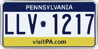 PA license plate LLV1217