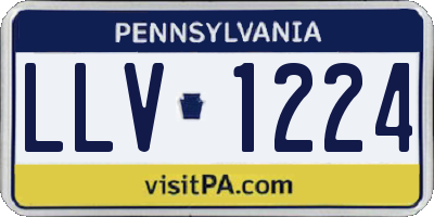 PA license plate LLV1224