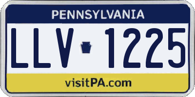PA license plate LLV1225