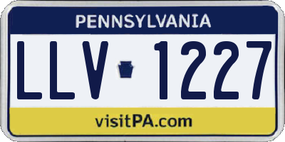 PA license plate LLV1227