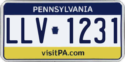 PA license plate LLV1231