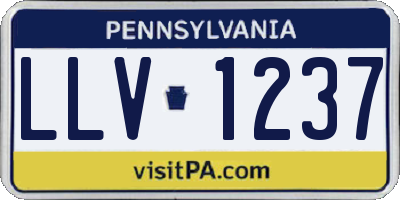 PA license plate LLV1237