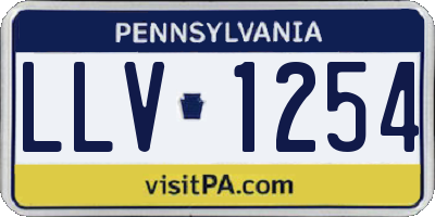 PA license plate LLV1254