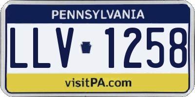 PA license plate LLV1258