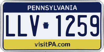 PA license plate LLV1259