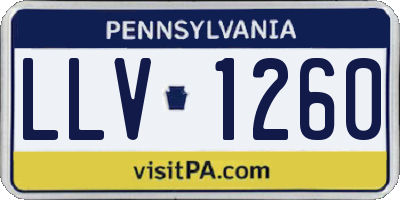 PA license plate LLV1260