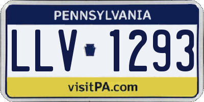 PA license plate LLV1293