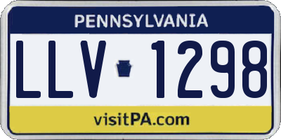 PA license plate LLV1298