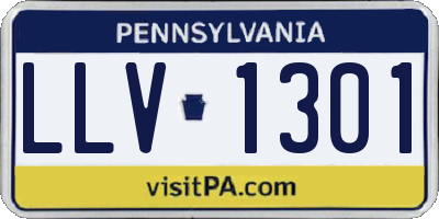 PA license plate LLV1301