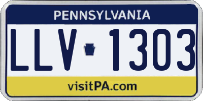 PA license plate LLV1303
