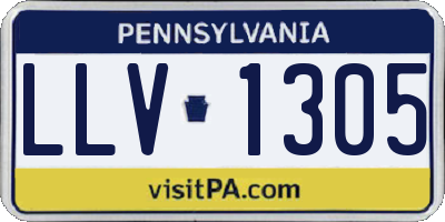 PA license plate LLV1305