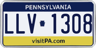 PA license plate LLV1308
